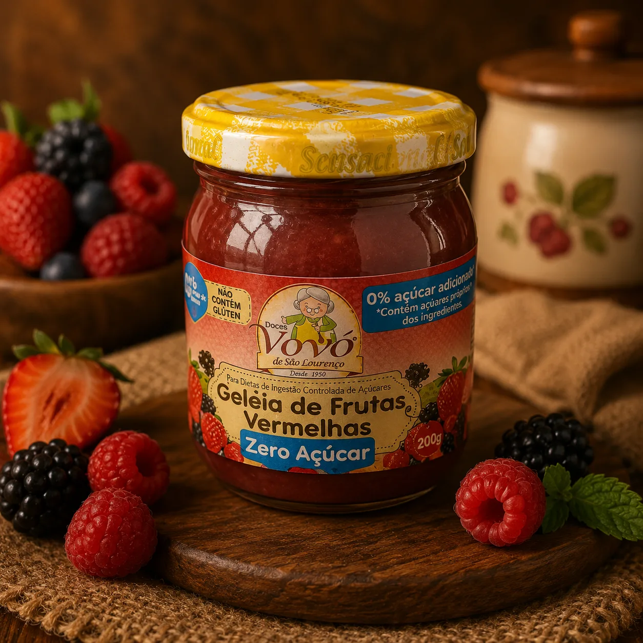 Geléia de frutas vermelhas - sem açúcar