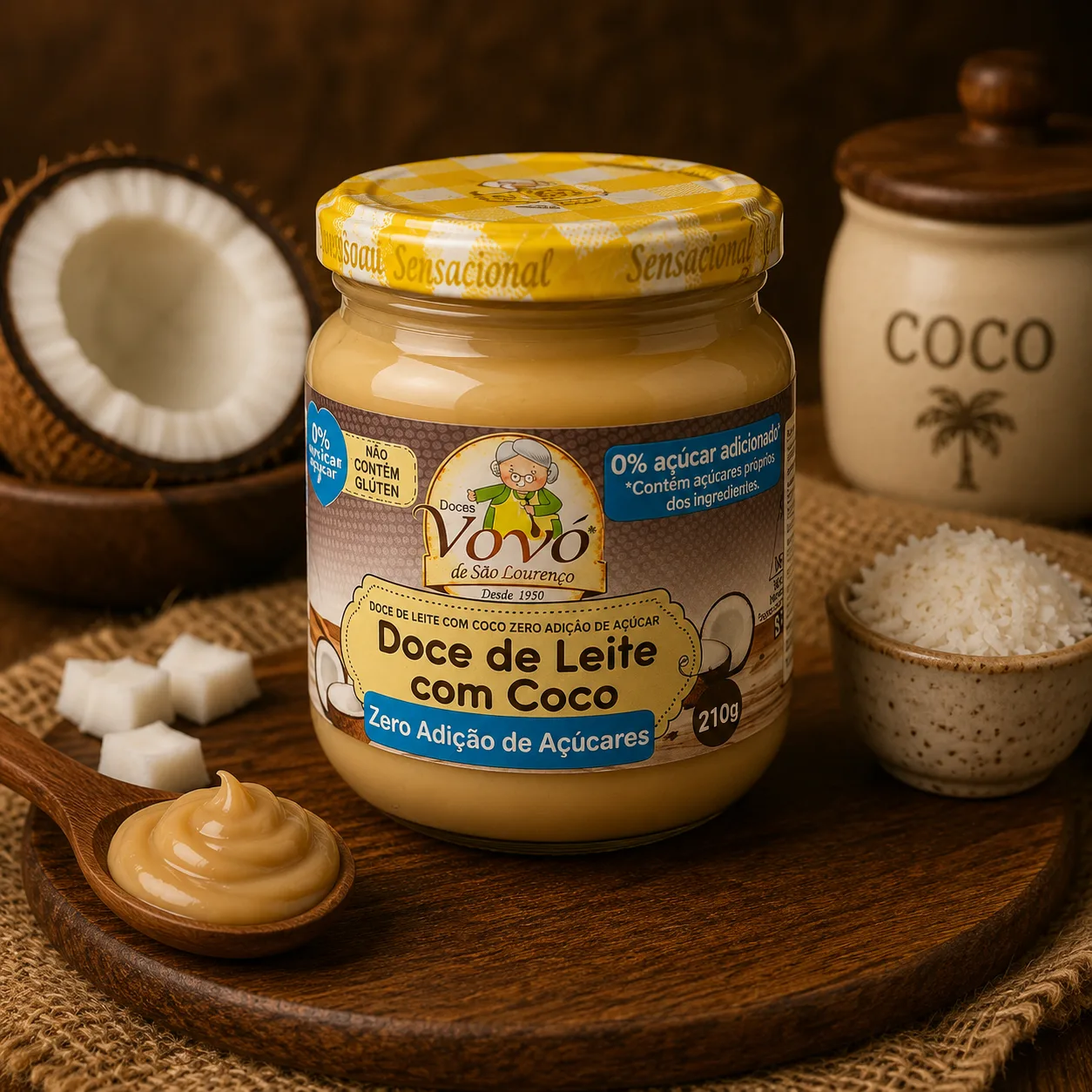 Doce de leite com coco - sem açúcar